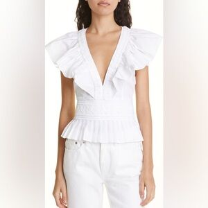 NWOT Ramy Brook Emilia Ruffle Blouse Size S/P $295